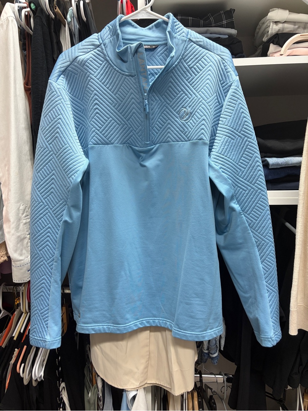 Sky Blue Lightweight Half-Zip golf Pullover large